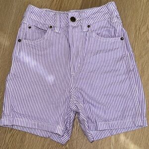 Dickies high waisted purple striped shorts